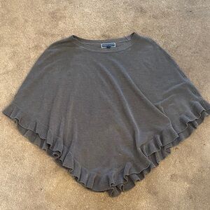 Karen Scott Gray Ruffled Poncho